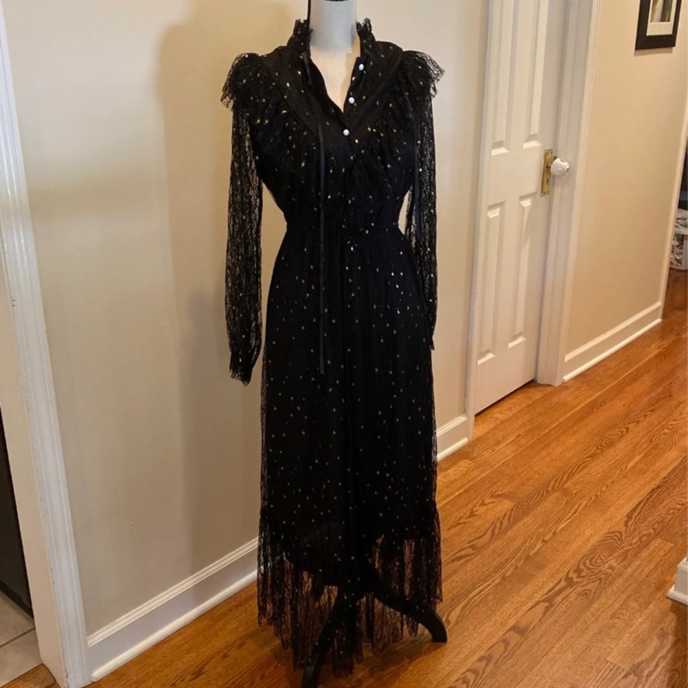 Shein Black and Gold Vintage Style Dress